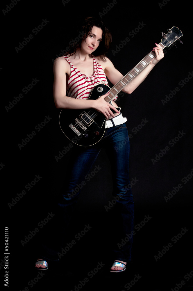 Fototapeta premium Girl with a guitar