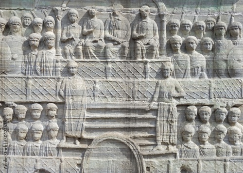 The base of the Obelisk of Theodosius in Istanbul Turkey