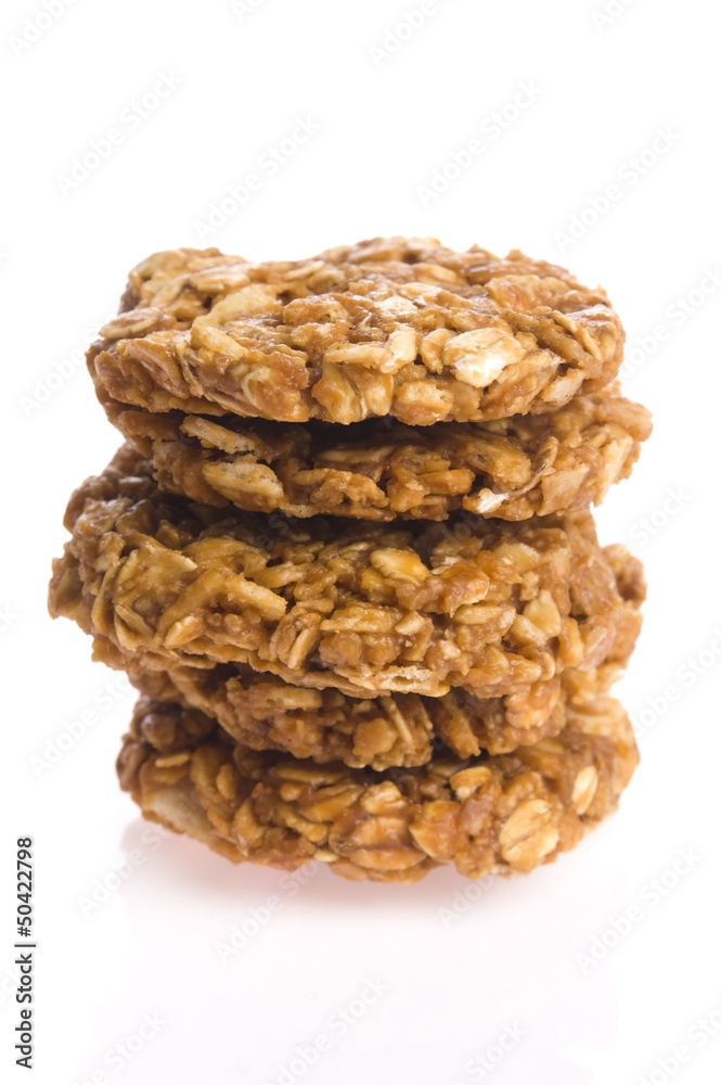 oat cakes on a white background