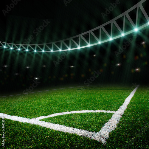 soccer field with bright lights