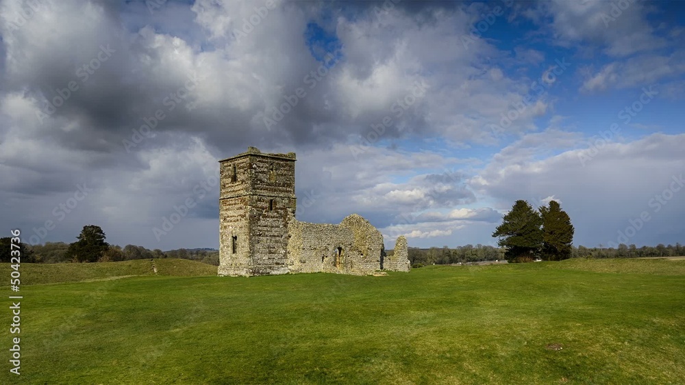 Clouds flow over the ancient ruins of a Mediaeval church Clouds flow over the ancient ruins of a Mediaeval church
