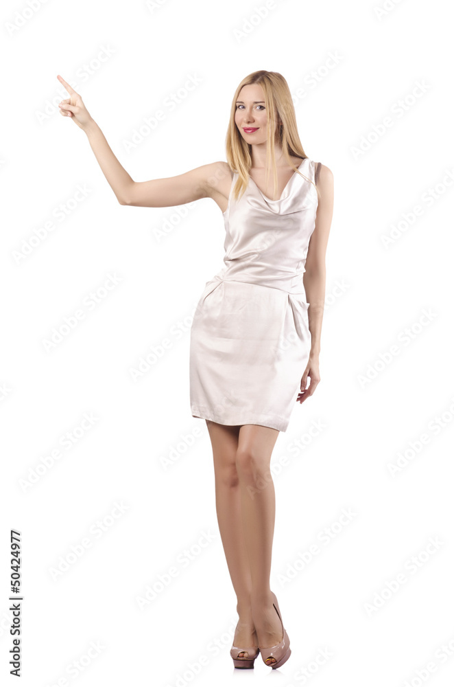 Attractive tall model isolated on white