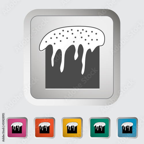 Easter cake single icon.