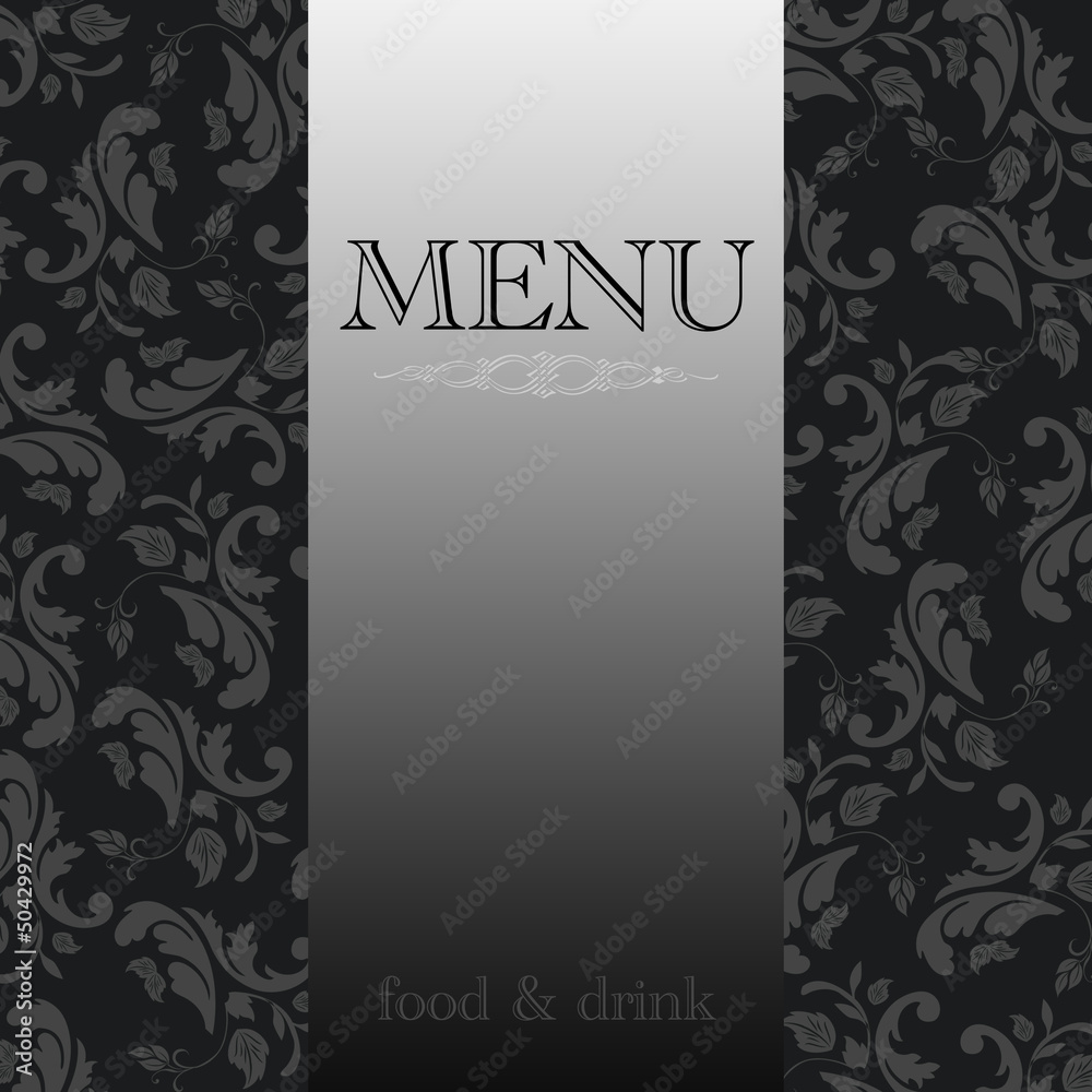 Elegant vintage floral menu design