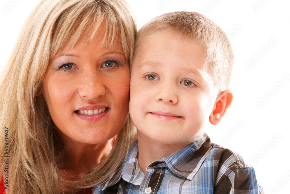 mature mother with child 6 years boy isolated mature mother with child 6 years boy isolated