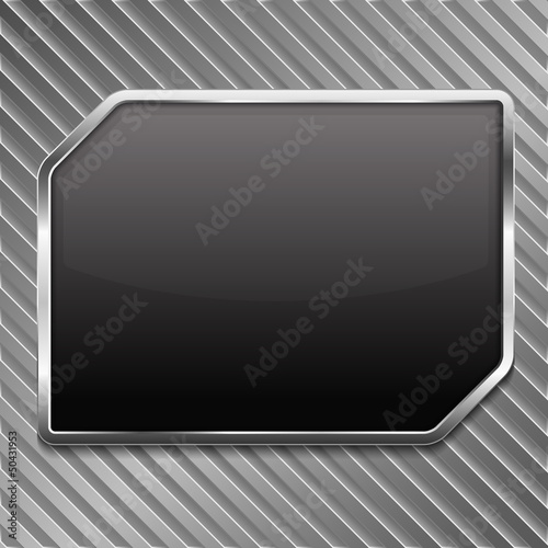 Black frame on a striped metallic background