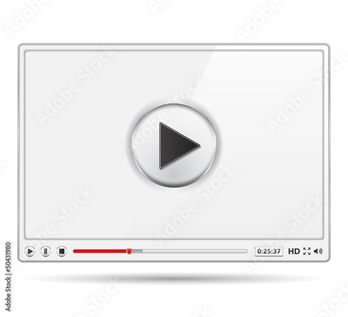 White Video Player Template