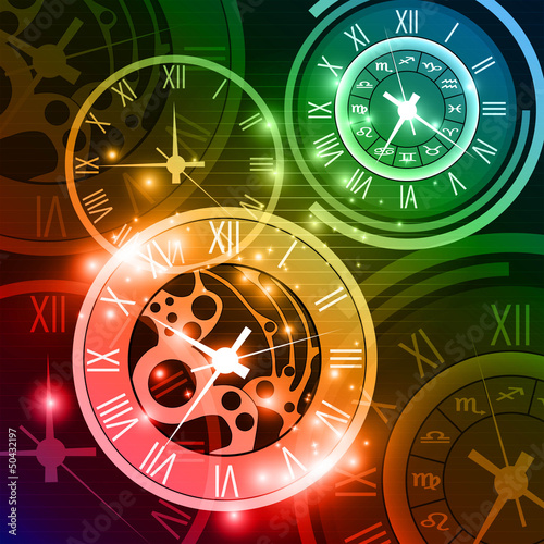 abstract clock background vector eps 10