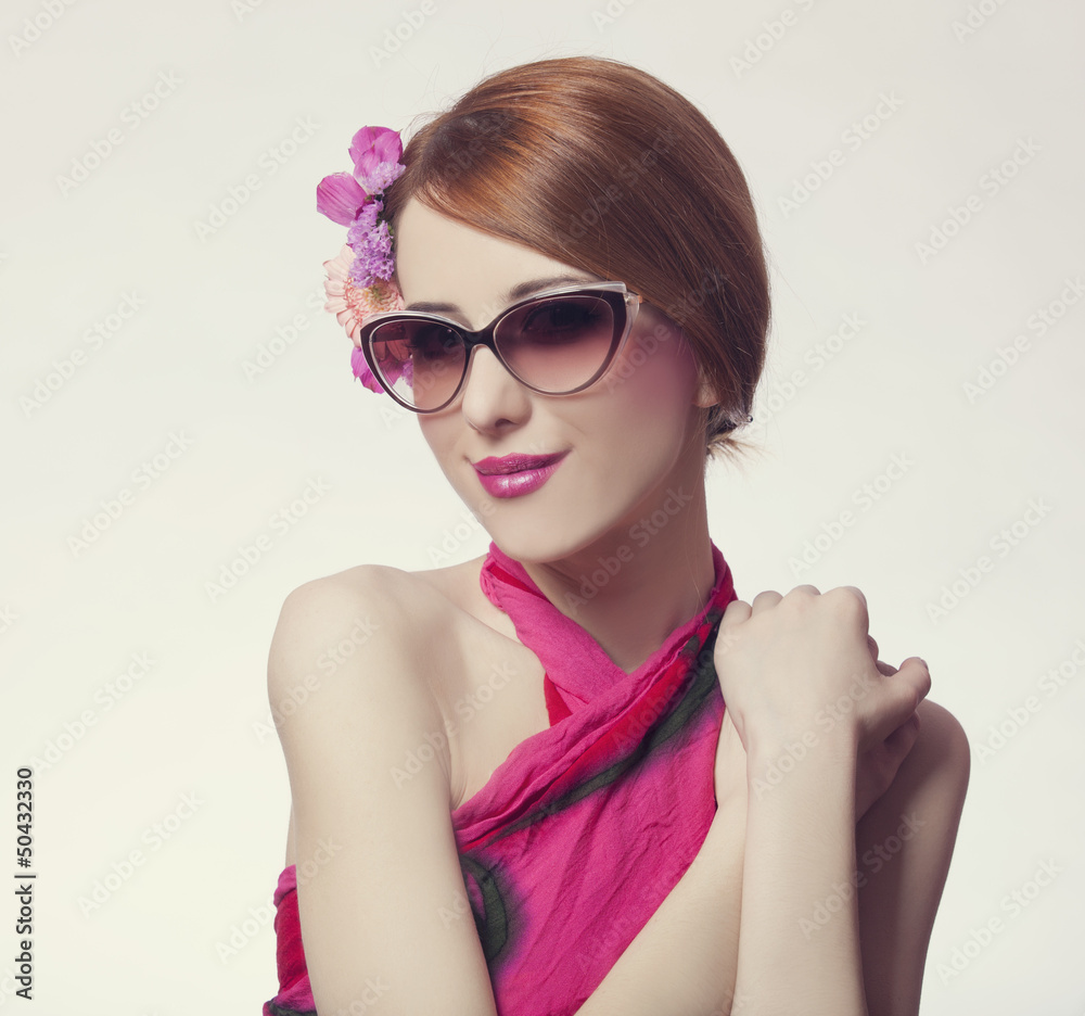 beautiful and fashion girl in sunglasses