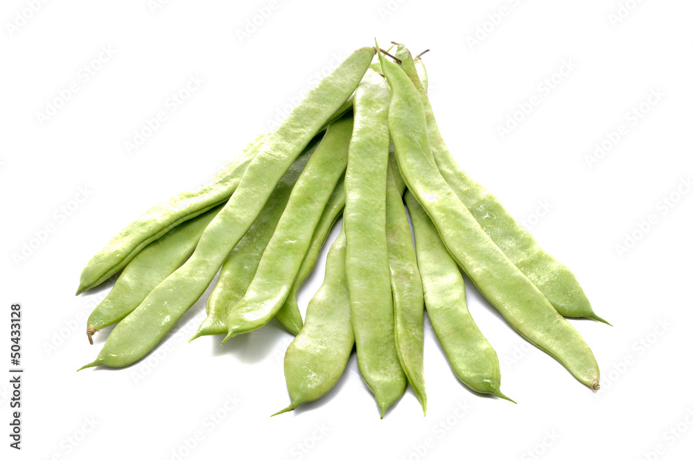 group of fresh green beans isolated on white group of fresh green beans isolated on white