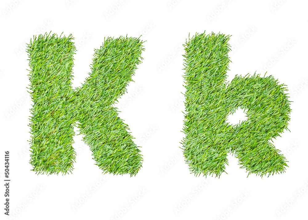 Alphabet from the green grass. isolated on white Alphabet from the green grass. isolated on white