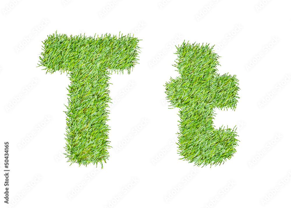 Alphabet from the green grass. isolated on white Alphabet from the green grass. isolated on white