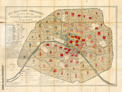 Photography Paris vintage map