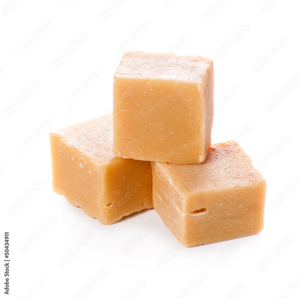 Caramel heap isolated on a white background Caramel heap isolated on a white background
