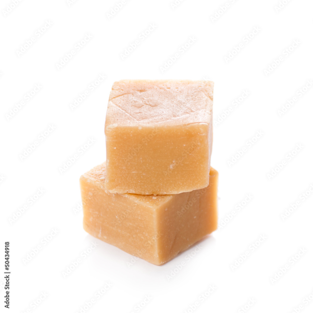 Caramel heap isolated on a white background
