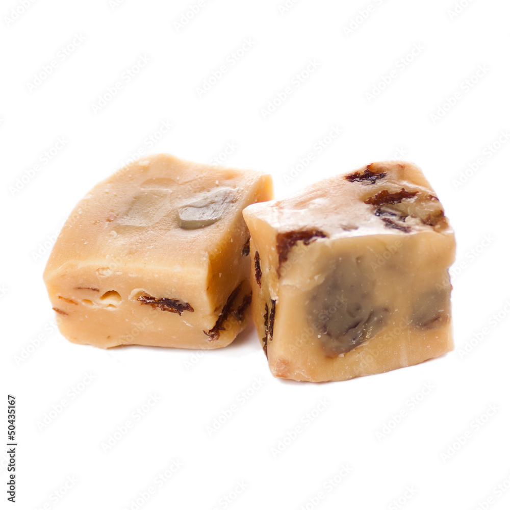 Caramel heap isolated on a white background Caramel heap isolated on a white background