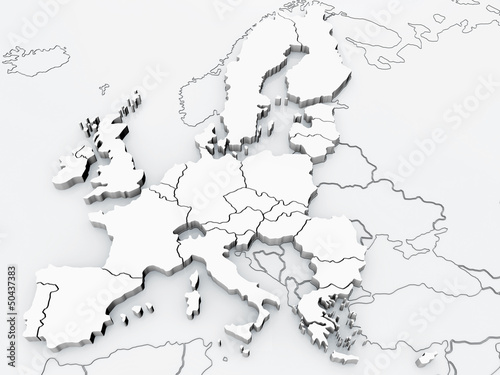 Europa und angrenzende Länder detailgetreu (8000px)