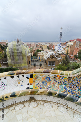 Views from the Parc Guell designed by Gaudi in Barcelona