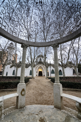 Park Sant Jordi with the beautiful masia freixa in Terrassa photo