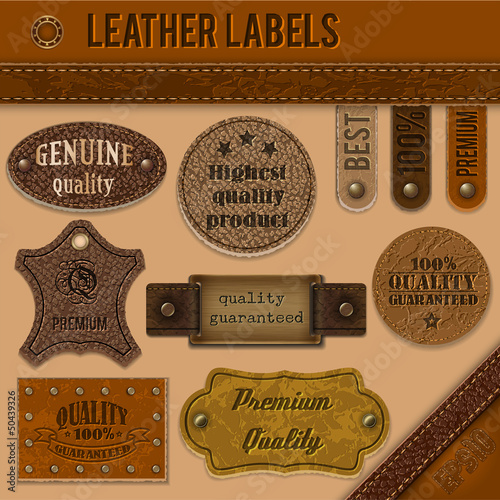 Leather labels collection - eps10