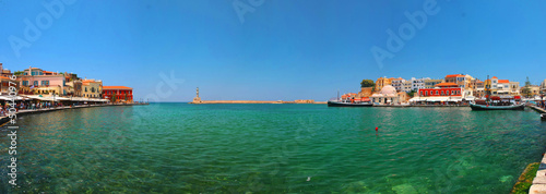 Harbor and streets of Chania/Crete/Greece - panoramic view