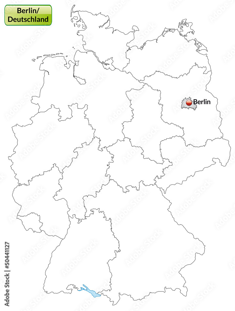 Landkarte von Deutschland und Berlin