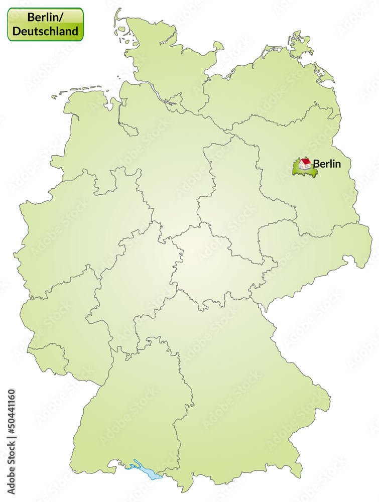 Landkarte von Deutschland und Berlin