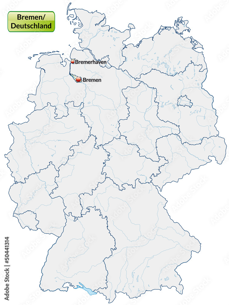 Fototapeta premium Landkarte von Deutschland und Bremen