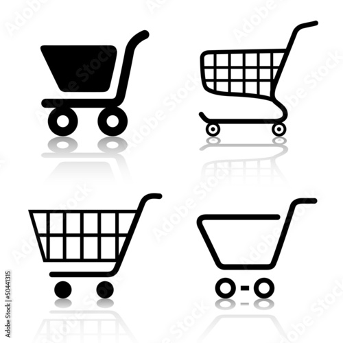 Warenkorb Einkaufswagen Web Icon Button Set