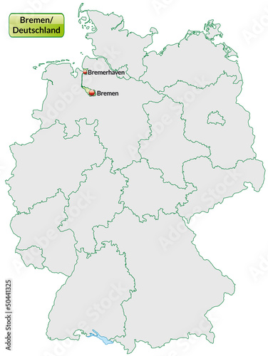 Landkarte von Deutschland und Bremen