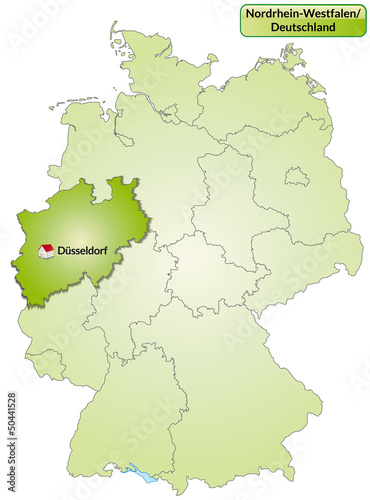 Landkarte von Deutschland und Nordrhein-Westfalen