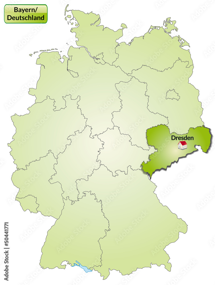 Landkarte von Deutschland und Sachsen