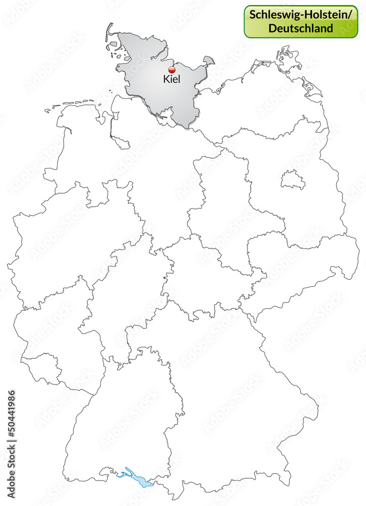 Obraz premium Landkarte von Deutschland und Schleswig-Holstein