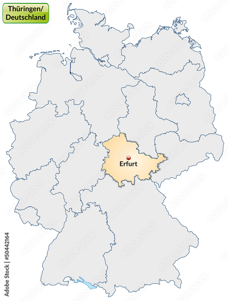 Landkarte von Deutschland und Thüringen