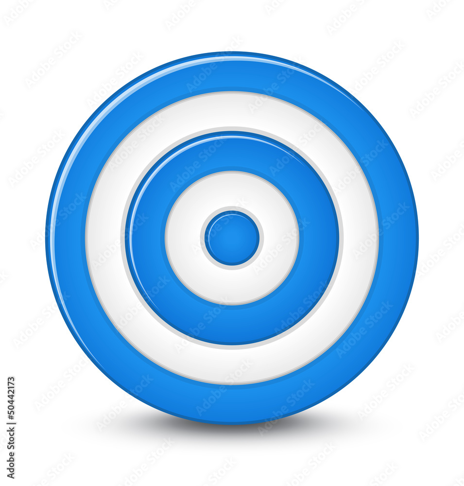 Blue darts target aim on white background Blue darts target aim on white background
