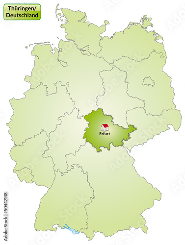 Landkarte von Deutschland und Th  ringen