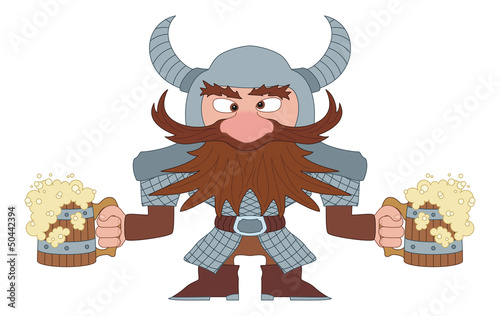 Dwarf with beer mugs