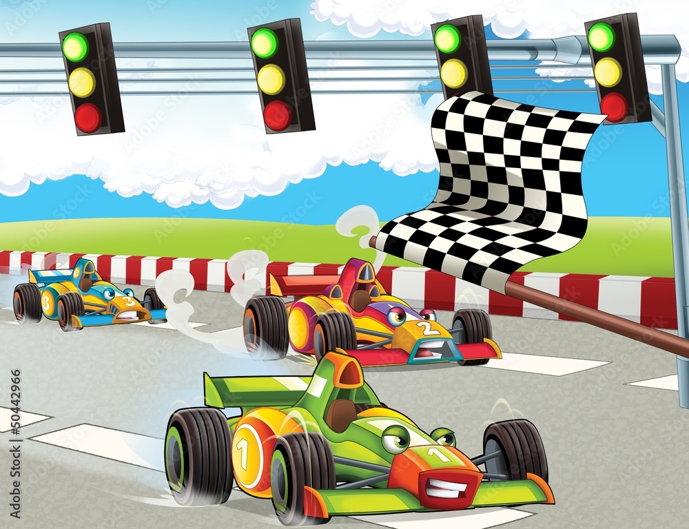 Obraz premium Formuła wyścigowa - super samochód - ilustracja dla dzieci