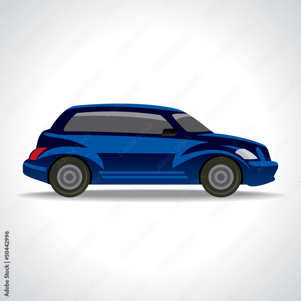 Vector illustration of blue car