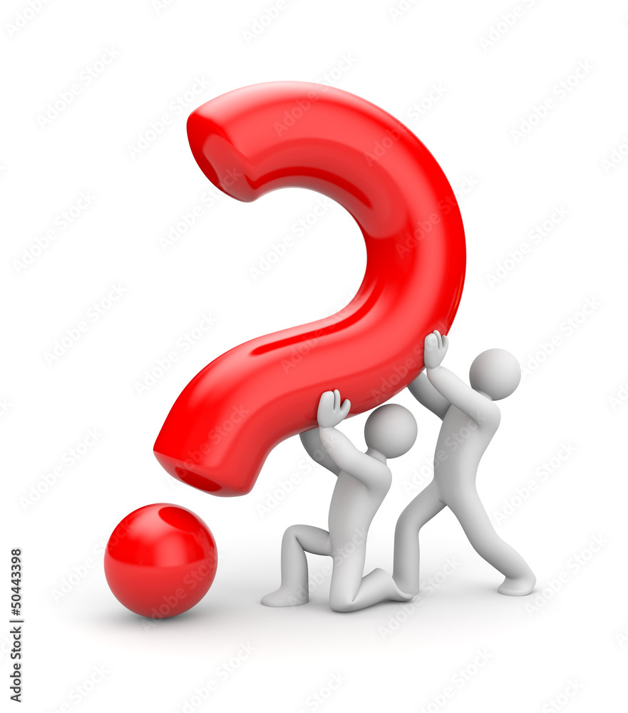 People with question. Teamwork metaphor People with question. Teamwork metaphor