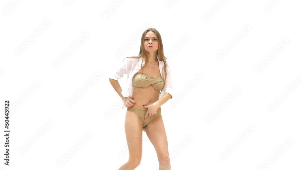 sexy young girl dancing against white background sexy young girl dancing against white background