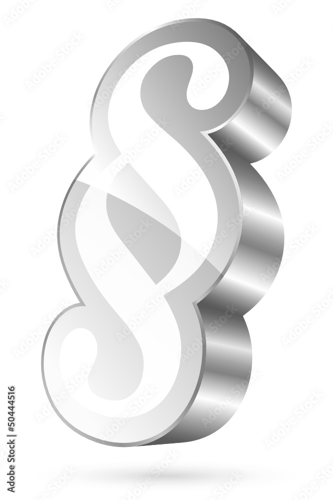 Paragraph Icon 3D White/Silver Paragraph Icon 3D White/Silver