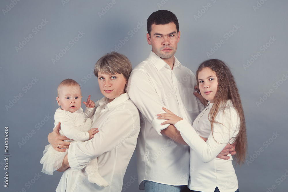 Portrait of a happy family, studio Portrait of a happy family, studio