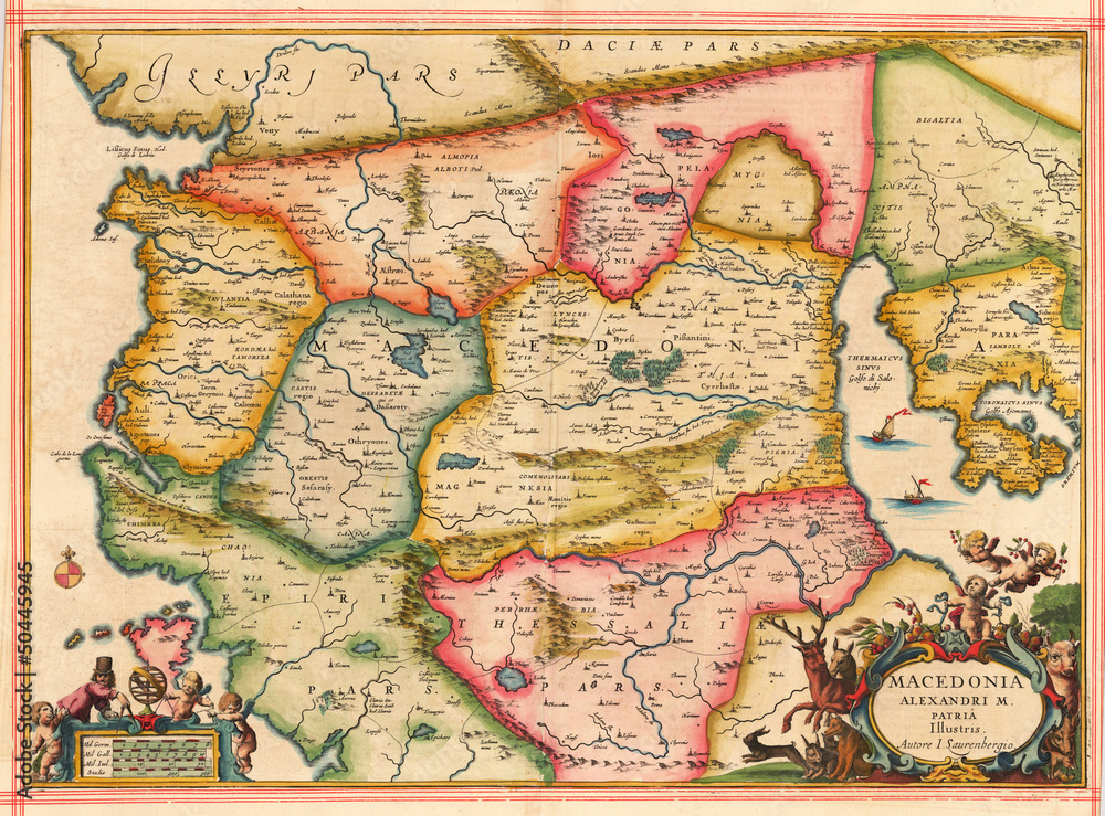 Naklejka premium Greece vintage map
