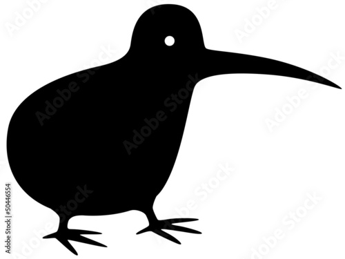 Schwarze Silhouette eines Kiwis – Vektor und freigestellt