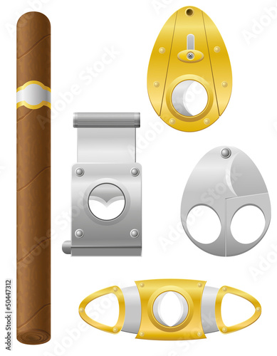 cigar and cutter vector illustration