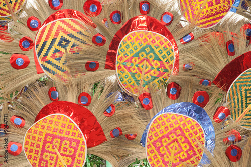 Colorful traditional fan texture show .