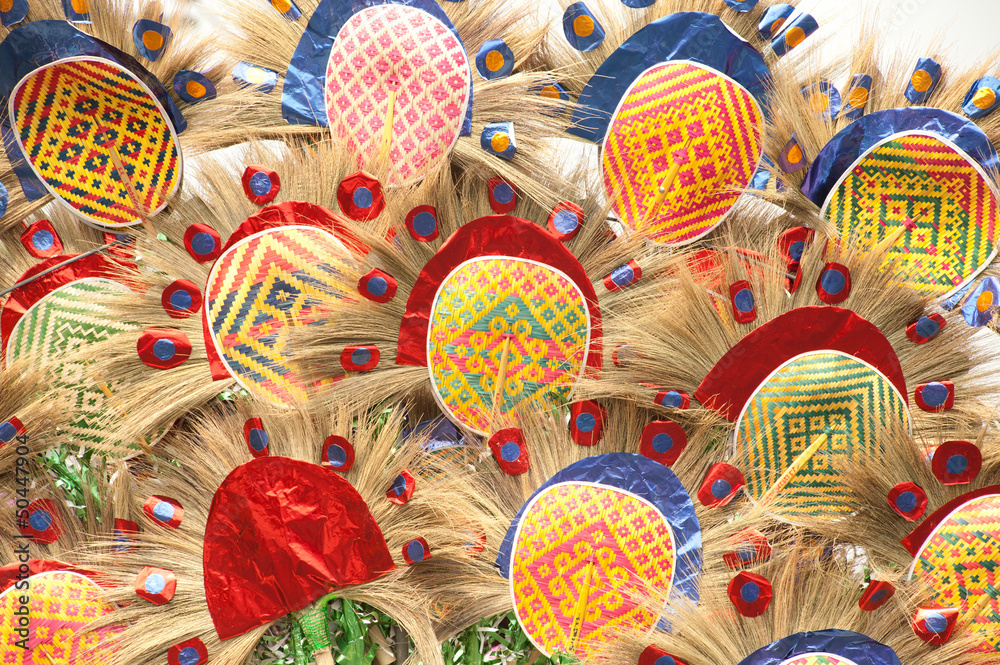 Colorful traditional fan texture show .