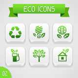 Collection of apps icons with eco elements. Set 2.