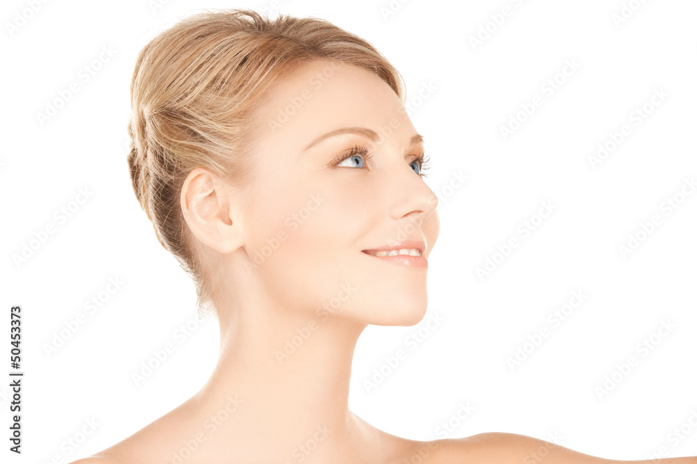 beautiful woman with updo hair beautiful woman with updo hair